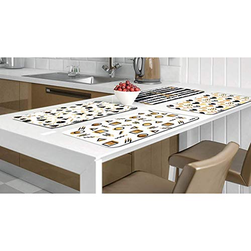 Lupia Juego de mesa 4 manteles americanos 31 x 45 cm Black and Gold