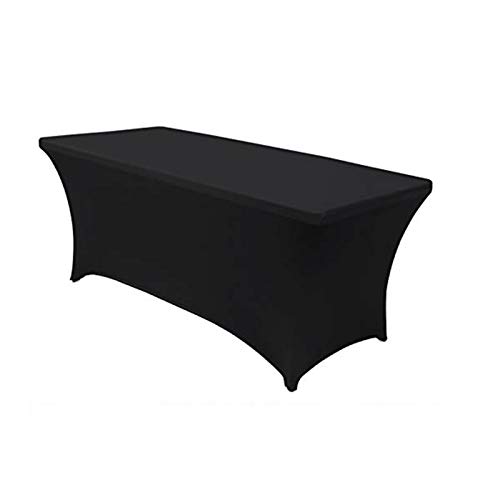 Mantel Elástico Respirable Estiramiento Elástico Ajustado Cubierta de Mesa Ajustada para Boda Bar Banquete Fiesta, Rectángulo, 11 Tamaños GHHQQZ (Color : Negro, Size : 160x60x75cm)