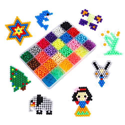 MaoXinTek Abalorios Cuentas de Agua DIY Educativos Artesanía Juguetes para Niños 24 Colors 3000pcs Craft Kit