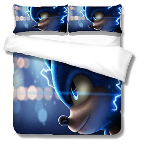 MENGBB 3D Funda Nórdica Anime Azul Elfo - 200x200cm Tener 4 Tamaño, 3D Impresión Microfibra Juego de Fundas de Edredón Incluye Funda Nórdica y Funda de Almohada para Familiar y Niños