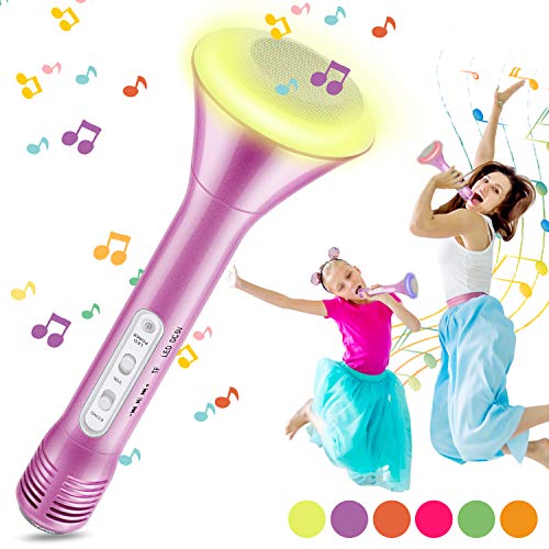 Micrófono Karaoke Bluetooth, Magicfun Microfono Inalámbrico Karaoke con Altavoces Bluetooth Altavoz Función de Eco Compatible con Android/iOS para Niños Regalo (Rosa)