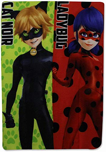 Miraculous Ladybug and Cat Noir 451 - Manta (forro polar, 100 x 140 cm), diseño de gato