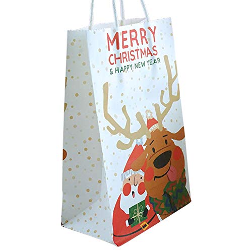 Mississ Bolsa de papel Navidad Kraft Papel Dibujos animados Bolsas de dulces de papel Favores de fiesta Árbol de Navidad Patrón de estrella Bolsa de papel de regalo Bolsa de dulces para fiesta upgrade