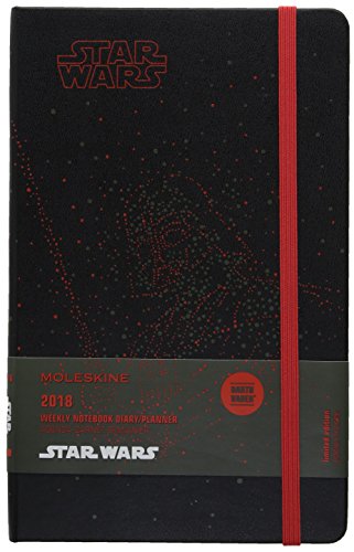 Moleskine Agenda semanal 2018, edición limitada Star Wars Darth Vader, de 12 meses, tamaño grande y tapa dura