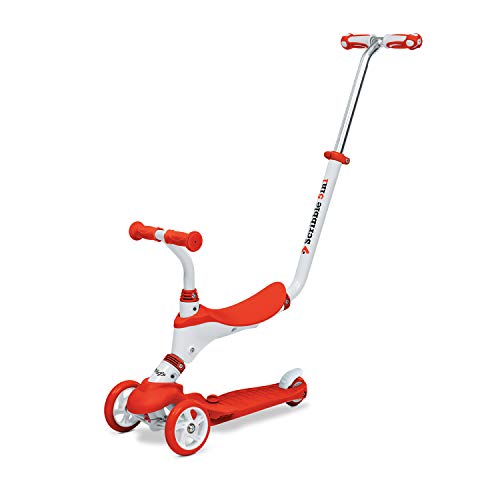 Mondo On & Go - Scribble Scooter para niños 5 en 1 - Scooter con Asiento, Pedales de Goma Suave y Scooter Grande de 3 Ruedas para niños - De 1 a 5 años | MAX 50 Kg - Color Rojo - 28573, Variabile