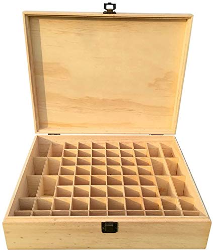 Multifunctional Caja de almacenamiento de joyas Aceite esencial Caja de madera Almacenamiento HOLDS 68 510ml Botellas Grandes Funda Esencial Organizador Best Jewelry Cajas (Color: Natural, Tamaño: 34x