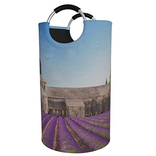 N\A Cesto de lavandería Grande de 82 l, cesto de lavandería de Tela Plegable Lavanda provenzal, Bolsa de Ropa Plegable, cesto de Almacenamiento Plegable para lavadero