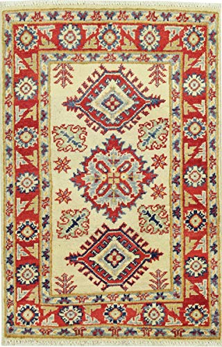 Nain Trading Kazak - Alfombra oriental (89 x 57 cm), color beige