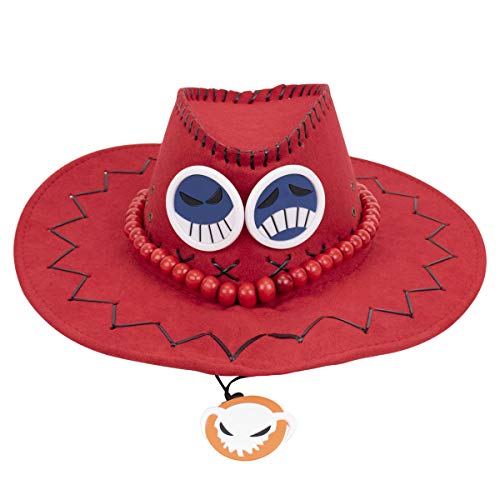 NANLAI Ace Hut Cosplay Sombrero de una pieza de vaquero, visera grande para fiestas