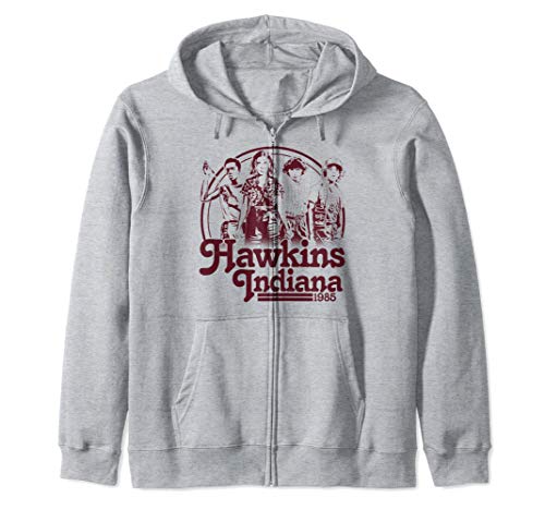 Netflix Stranger Things Hawkins Indiana Group Shot 1985 Sudadera con Capucha