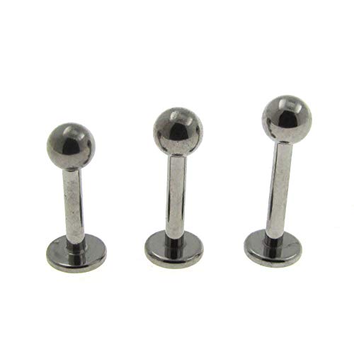 NewkeepsR 3PCS-1.2mm Barra de Grosor G23 Titanium Fresh Labret Studs Piercing Monroe Ear Tragus Helix Labio Anillos-Longitud 6/7/8mm