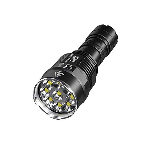 Nitecore TM9K - Linterna LED recargable tipo C, 9 x CREE XP-L HD V6-9500 lúmenes, paquete de pilas incluido