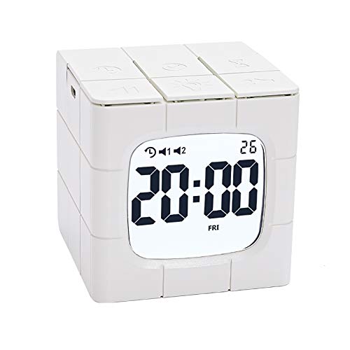 Not application Reloj de Cubo de Rubik Digital LED de 10 Niveles de Brillo con 2 configuraciones de Alarma Temporizador de 1-60 Minutos Adecuado para hoteles, familias, dormitorios, etc.