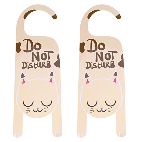 NUOBESTY Do Not Disturb Sign Door Hanger, 2 unidades para oficina, hotel, hogar, clínica, terapia (patrón de gato)