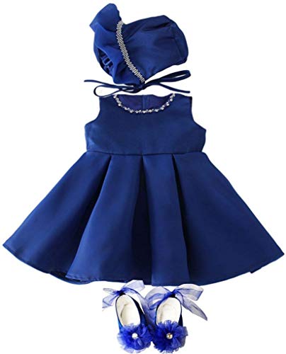 Nvfshreu Rhinstone - Vestido de satén para bebé de 3 a 24 meses, estilo sencillo, básico, cómodo, cómodo, moderno, para niños Conigo azul 2 3- 6 meses