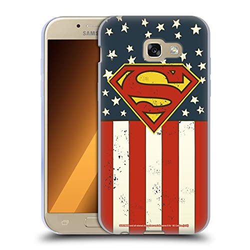 Official Superman DC Comics U.S. Flag Logos Soft Gel Case Compatible for Samsung Galaxy A5 (2017)