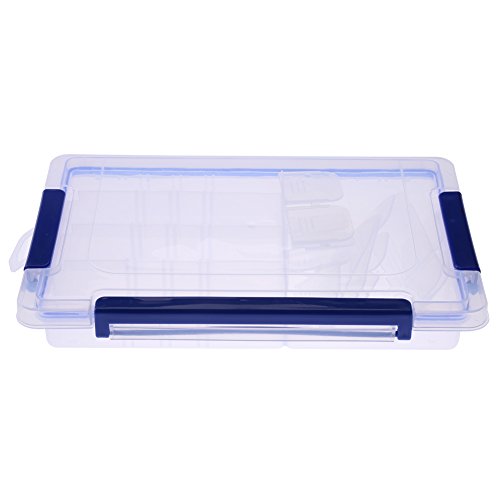 Organizador de plástico transparente Caja Contenedor de almacenamiento Joyero para cuentas Joyas Aparejos de pesca Tornillos y pequeños accesorios(27cm*18cm*5cm)