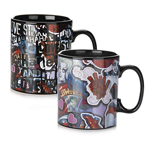 Paladone 5055964742416 Harley Quinn - Taza de café con cambio de calor, diseño de bebidas sensibles, cerámica