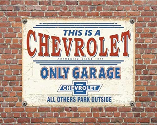 Placa de metal mecánica de Chevrolet Only Garage, Chevy, Workshop, Motor, 1145, 19 x 14 cm.