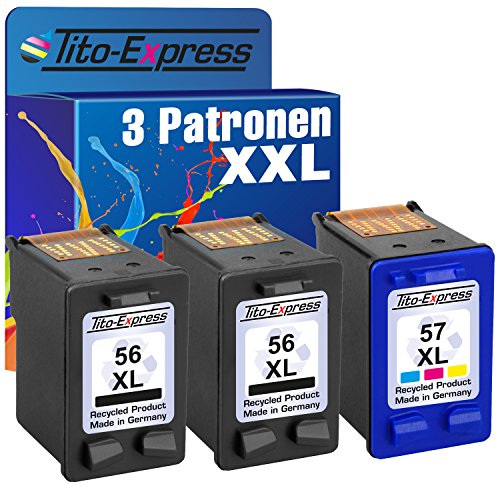 platinumserie – Juego de 3 cartuchos de tinta para HP 56 XL HP 57 XL Officejet 5500 V 5510 X I 5515 5600, 5605, 5605Z