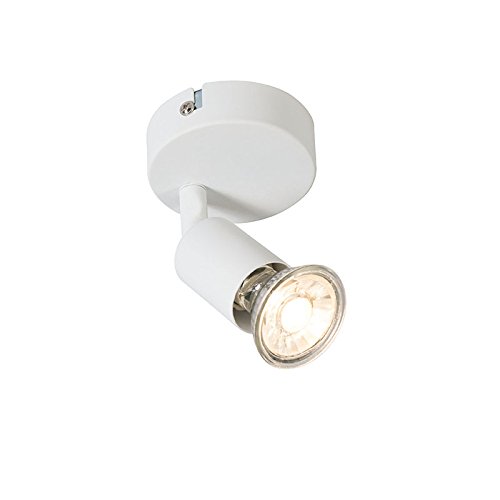 QAZQA Foco moderno blanco orientable - JEANY 1 Metálica Redonda/Otros Adecuado para LED Max. 1 x 35 Watt