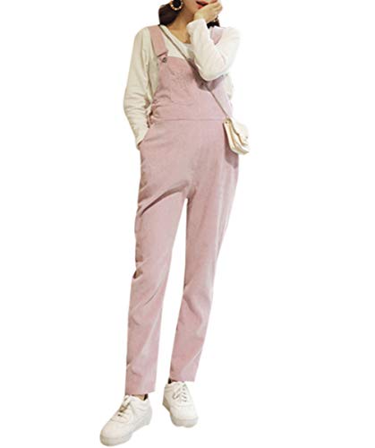 Qianliniuinc Pantalones de Maternidad Embarazadas Ropa - Pantalón de Liga Mujer Ropa de Multi Bolsillo Correa Ajustable Casual Baggy (Rosa,L)