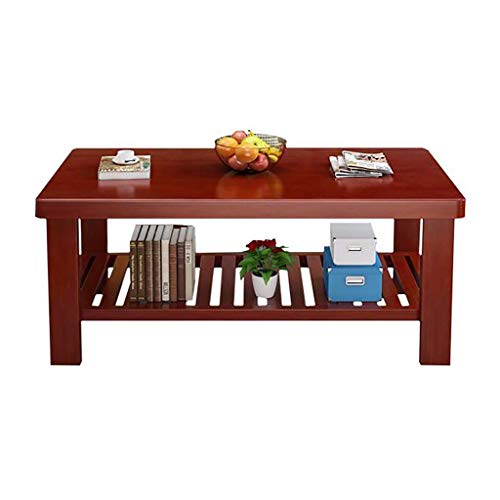 QNN Escritorio, Mesa de Centro de Madera Iza, Mesa Auxiliar/Mesa de Comedor Pequeña para Sala de Estar, Mesa Baja Doble de Pino Rojo Marrón,100X50X50Cm,100X50X50Cm