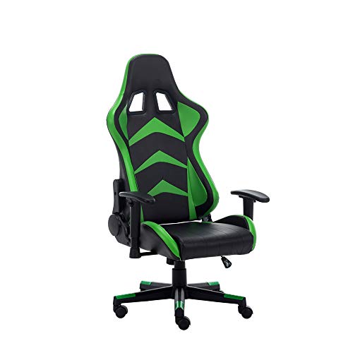 RAC TLV-A1010-GREEN Silla Gaming PC Videojuegos Racing Oficina Escritorio Sillon Gamer Despacho, Negro-Verde