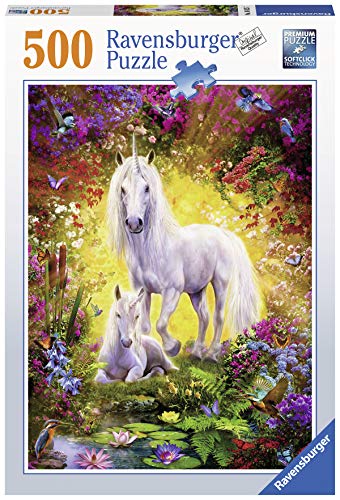 Ravensburger Erwachsenenpuzzle-14825 7 Puzzle 500 piezas Unicornio y potrico, Multicolor (14825 7) , color/modelo surtido