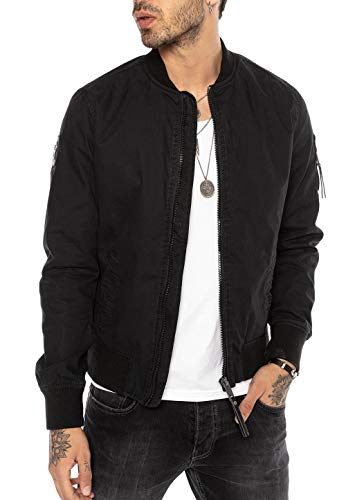 Redbridge Chaqueta de transición para Hombre Americana de Medio Tiempo de algodón Negro M