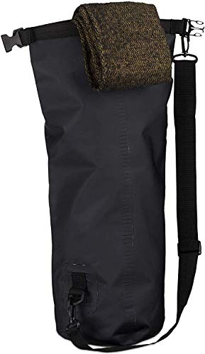 Relaxdays Bolsa Estanca 10L Impermeable, PVC, Negro, 56 x 30 x 0.5 cm