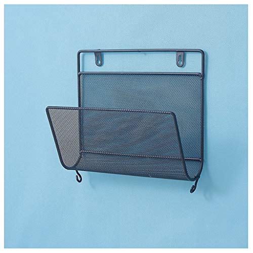 Revistero Colgando Magazine Rack De Pared Estantería De Almacenamiento De Metal Estante De Exhibición del Soporte De La Sala De Baño 29X12X26CM MUMUJIN (Color : Black)