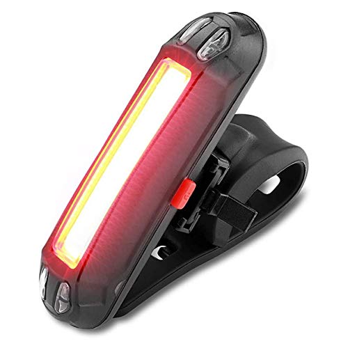 ROOTE Luz trasera para bicicleta, 110 lúmenes, luz trasera de bicicleta, recargable por USB, luz trasera LED, impermeable, linterna de seguridad con 6 modos