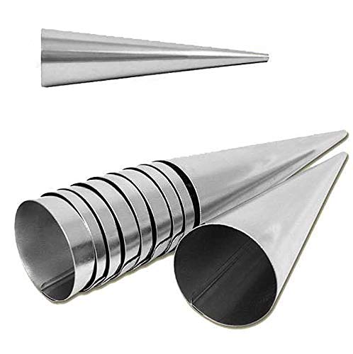 rukauf para Hacer barquillos para Molde de 30 Set de ollas de Acero Inoxidable (140 mm x 35 mm) Set de 30 moldes con Forma de Cono