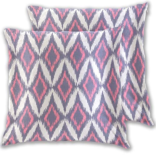 SAIAOS Juego de 2 Funda de Cojín 45x45cm Patrón étnico Ikat, Fundas de Almohada para Cojines Decorativos para Sofá Cama Coche Hogar