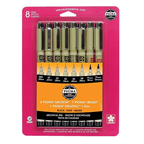 Sakura Finetek Pigma Micron Tutto Nero 8 pennini Set -