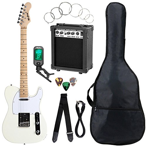 Set completo de guitarra eléctrica McGrey Rockit tipo TL en blanco vintage