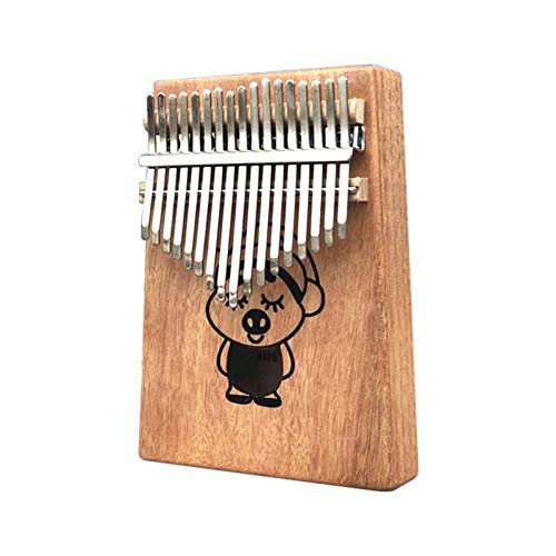 SFFSM 17 Teclas de Piano Kalimba Pulgar patrón de Dibujos Animados portátil de Madera de Caoba del Cuerpo del Instrumento Musical (Color : B)