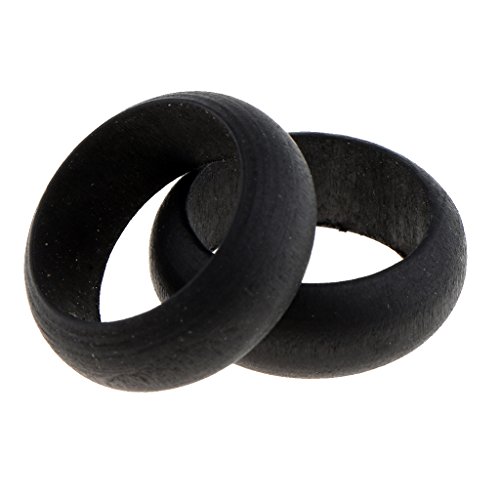 Sharplace 10x Anillo de Madera Color Negro / Natural para DIY Bricolaje Tamaño US 10 - Negro