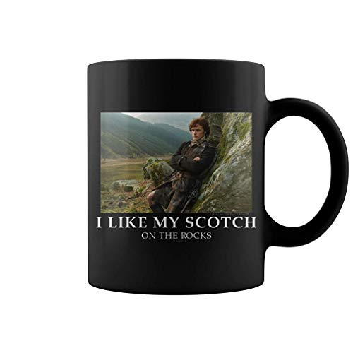 shenguang Outlander Jamie Fraser I Like My Scotch On The Rock Coffee Jarra - 11Oz Black Gift For Friend TV Show Fans Parents Siblings