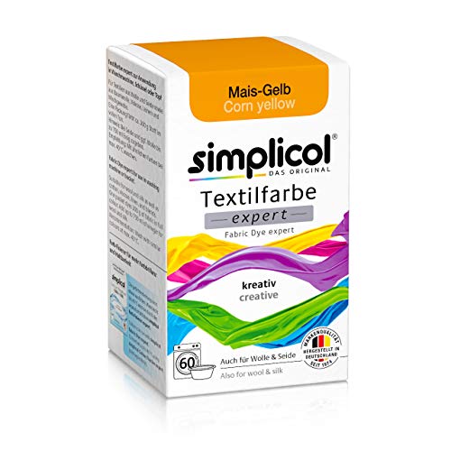 Simplicol Expert Fabric Dye Tinte de Coloración para Textiles: Lavado a Mano o Lavadora - Tiñe y Restaura Sus Telas y Ropa - Amarillo