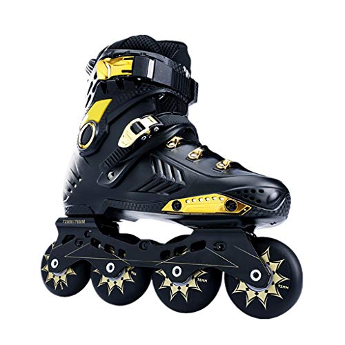 sljjlhx Sljj Patines En Línea, Adulto Patines De Una Hilera Patines Profesión Hombres Y Mujeres Patines Set Completo (Negro) (Color : Black+A, Size : 39 EU/7 US/6 UK/24.5cm JP)