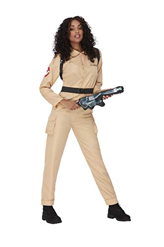 Smiffys Officially Licensed Ghostbusters Ladies Costume Disfraz de Cazafantasmas con licencia oficial, color beige, S-UK Size 08-10 (52568S)