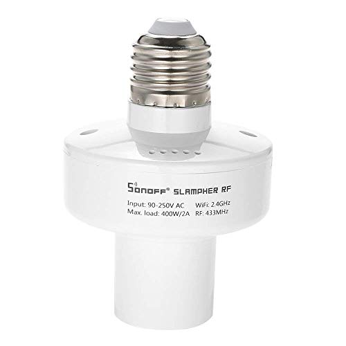 Sonoff Slampher Smart Bulb Socket, 433MHz RF y WiFi Control Remoto Smart Light Bulb Holder No es necesario Hub, trabaja con Alexa Alexa y Google Home Assistant & IFTTT