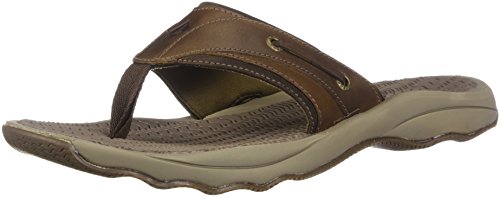 SPERRY STS18178: Men's Outher Banks Brown Chocolate Thong Flip-Flop Sandals (8 D(M) US Men)