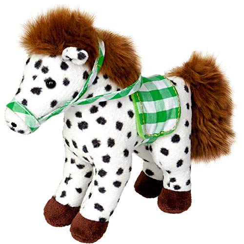 Spiegelburg Pequeño Peluche Pony con Silla de Montar Roja de Cuadros aprox. 20 cm (Pony Anton)