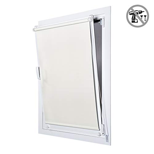 STORESDECO Estor Enrollable Opaco EasyFix, fácil instalación sin taladrar, Ideal para Ventanas abatibles (60 cm x 180 cm, Crudo)