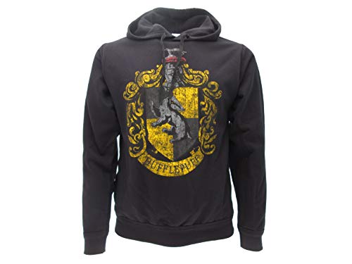 Sudadera con Capucha Hoodie Hufflepuff de Harry Potter - 100% Original y Oficial Warner Bros (XS (10-14 Años))