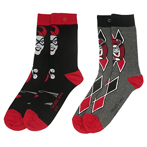 Suicide Squad Y1H414 – Harley Quinn paquete de 2 calcetines para mujer (talla 4-7), talla única