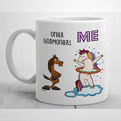 Taza de café con texto en inglés "Godmother" Presente de la madrina de la madrina de la madrina, regalo para el día de la madre, taza de café o té de cerámica de 315 ml